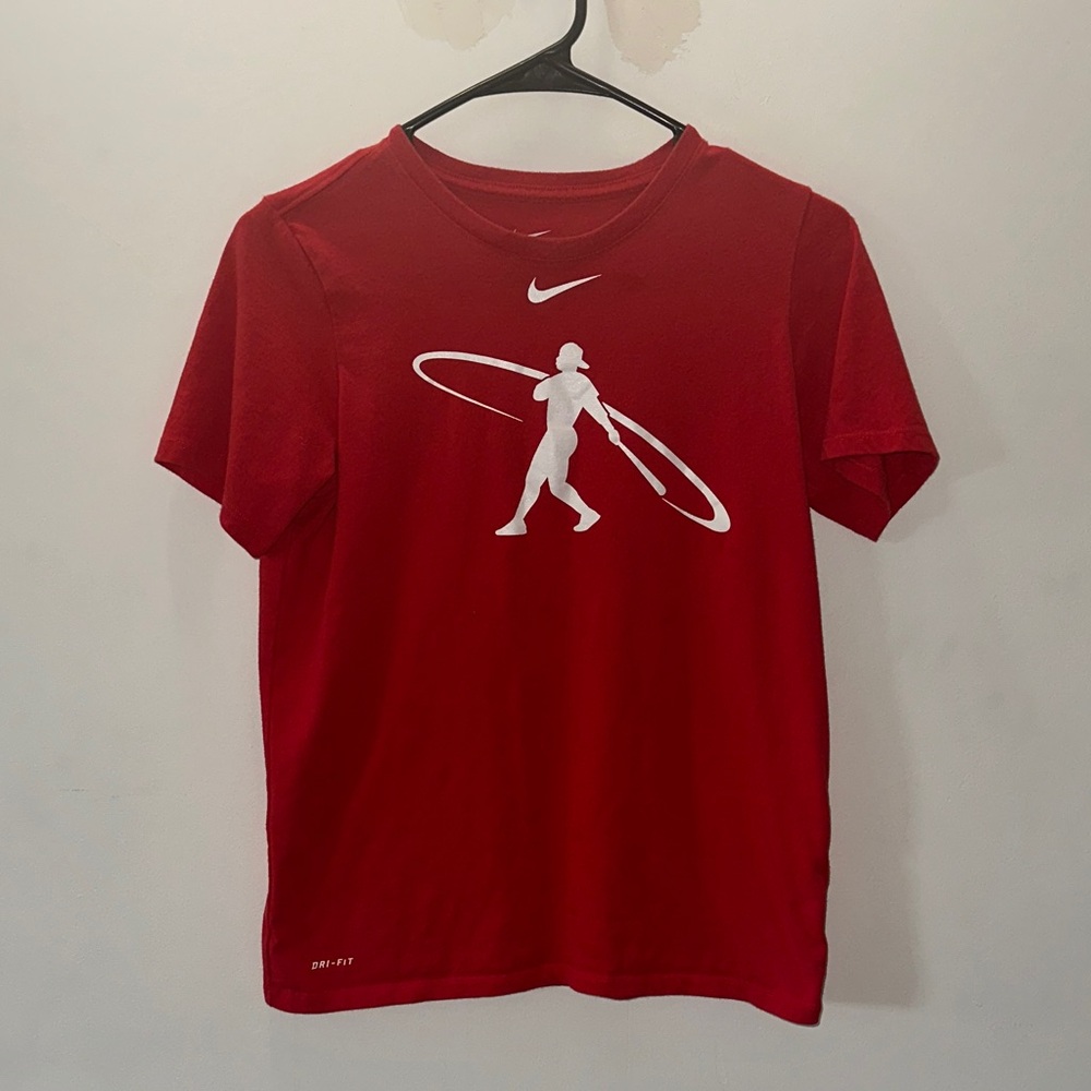 Nike Red Athletic Tee with White Logo Boys